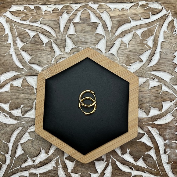 Gold Diamond Hoop Earrings - Picture 3 of 5